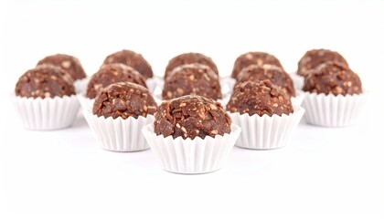 Chocolate truffles in paper cups