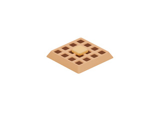 waffle icon 3d illustration render