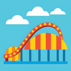 Roller Coaster Day - Vector Amusement Park Ride