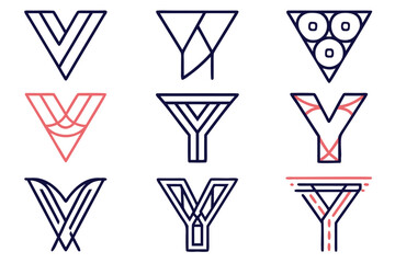 Abstract letter y logo design featuring a bold modern aesthetic with striking black yellow cyan and magenta color combinations for branding and identity
