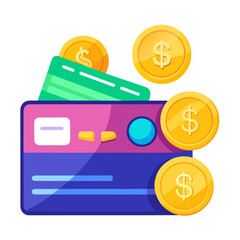 wallet with Doller coins