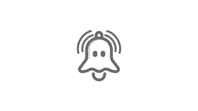 Blinking vector ghost bell logo design