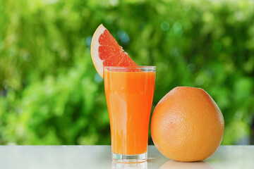 grapefruit orange juice in glass