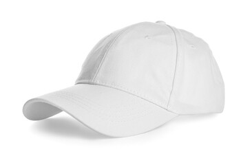 Fototapeta premium Blank stylish cap on white background