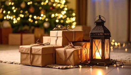 Christmas gifts by lantern