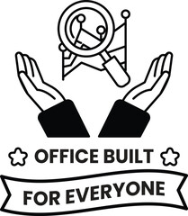 A black and white image of two hands holding a magnifying glass with the words 