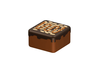 chocolate brownies icon 3d illustration render