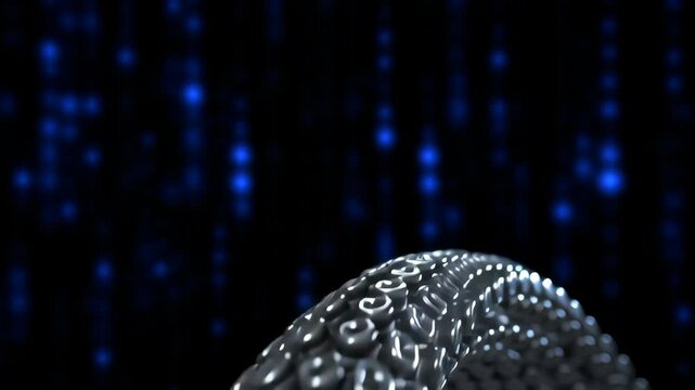 Dynamic Digital Data Visualization Flowing Stream of Binary Code Evokes Technology, Information, and Innovation in Sleek Design