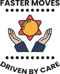 A hand holding a sun and the words 