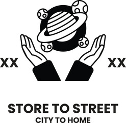 Store to street is a logo for a store that sells items for the city