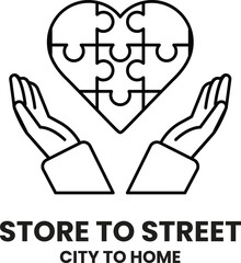 Obraz premium Store to street is a logo for a store that sells puzzles