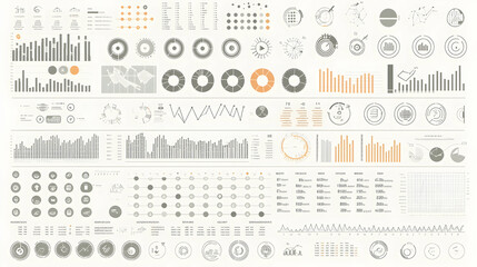 Data visualization charts and graphs infographic elements for business presentation background