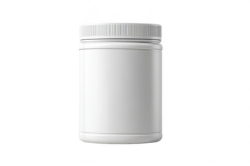 Blank white plastic jar, lid