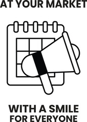 A calendar with an image of an megaphone