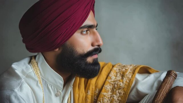 パキスタンのパンジャーブ族男性ポートレート