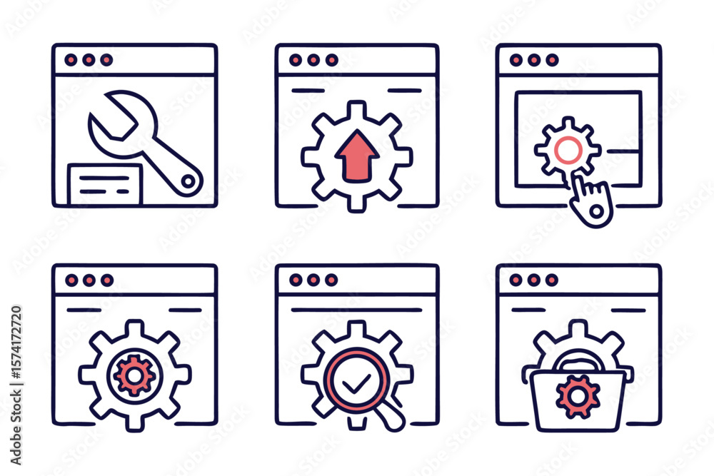 Poster comprehensive collection of essential web interface controls and system configuration elements prese