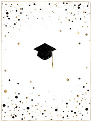 Elegant announcement card featuring a graduation cap design with subtle gold accents for celebratory occasions