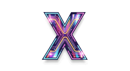Vector download futuristic x letter logo design vector template with neon glow effect for free graphic design 100
