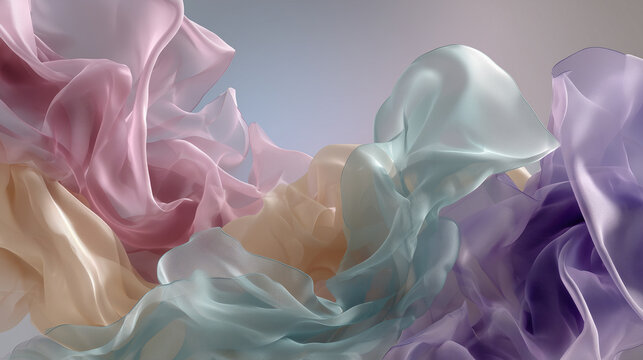 Floating fabrics create an elegant and inviting atmosphere for a fashion store header design