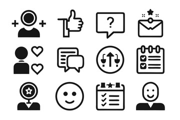 Comprehensive collection of clean modern line art symbols for web surveys and user feedback featuring essential elements for data gathering and analysis
