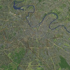 3D illustration of city and urban in Moscow Russia