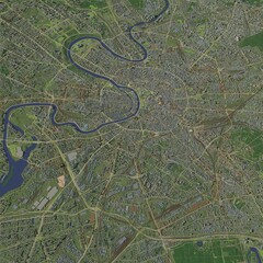 3D illustration of city and urban in Moscow Russia