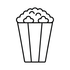 popcorn bucket outline icon for cinema or movie