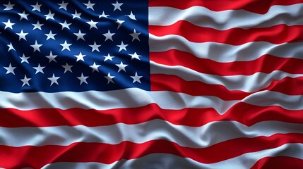 A detailed image featuring the flowing Stars and Stripes of the United States flag, symbolizing American pride, freedom, and patriotism