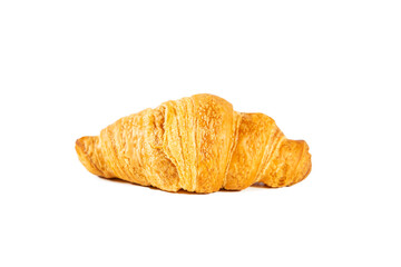 Classic croissant isolated on white background.
