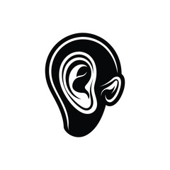 Flat and Minimal ear icon vector illustration