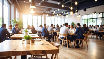 Fototapeta premium Busy corporate lunch room