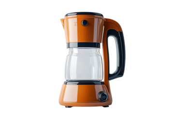 Modern Orange Coffee Maker Clean Minimalist Design Morning Routine Kitchen Appliance Black
