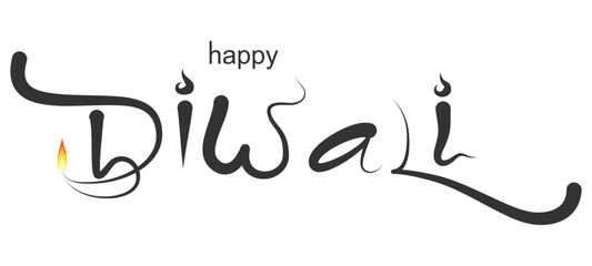 Happy Diwali writing vector design for Diwali celebration eps 5