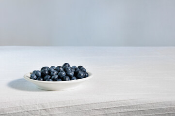 Plate with blueberries