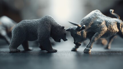 Obraz premium Bull and Bear Market Dynamics in Focus