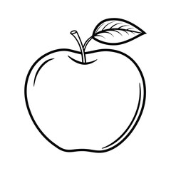 simple black and white apple illustration
