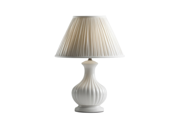 Elegant Table Lamp with Pleated Shade White Ceramic Lamp Lighting Design Interior Decor Home