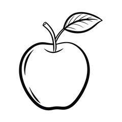 simple black and white apple illustration