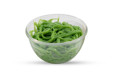 Traditional Cendol Dessert, Lod chong in Glass Bowl Isolated