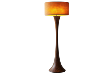 Modern Floor Lamp Lighting Design Walnut Wood Texture Ambient Light Fixture Interior Home Decor Room