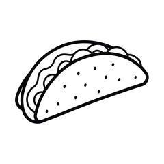 simple black and white taco illustration