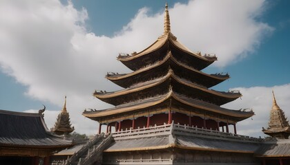 Naklejka premium Ornate Temple With Golden Roof