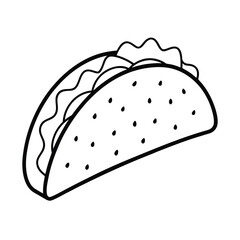 simple black and white taco illustration