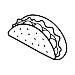 simple black and white taco illustration