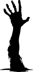 Zombie Hand Rising from Ground Halloween Vector