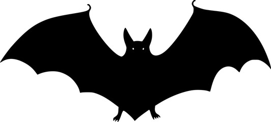 Flying Halloween Bat Black Vector Illustration