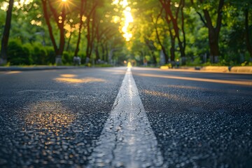 City Asphalt Radiating Heat Waves on a Hot Summer Day