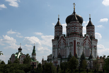 Ukraine Kyiv city view on a cloudy spring day