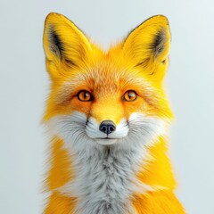 Obraz premium Vibrant fox portrait. Stylized, cute, and fluffy. Ideal for websites, prints, and social media.