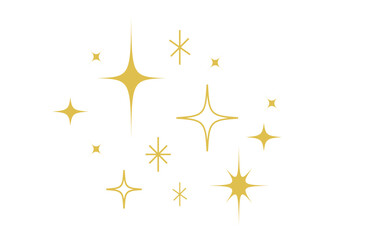 おしゃれでキラキラな手描きイラスト(ゴールド)30